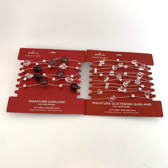 2 Hallmark Keepsake Miniature Garland 6 Foot & 10 Foot Long New Xmas Ornament - Picture 1 of 8